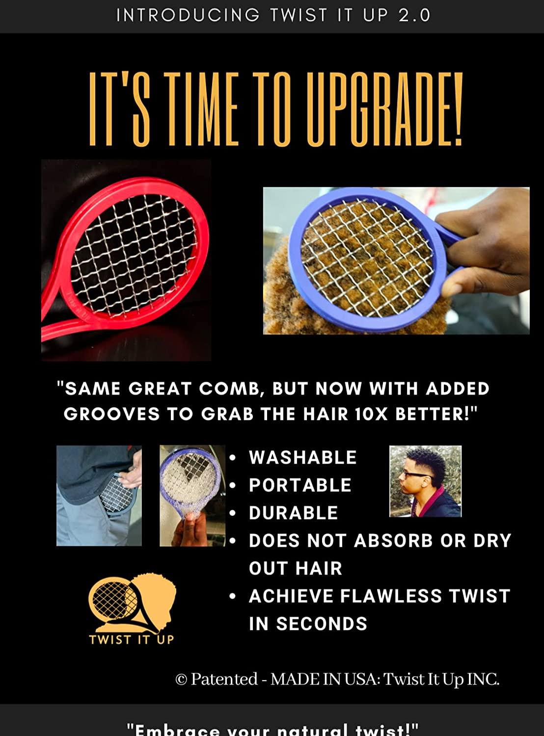 Twist It Up Comb (Bond Black) Hair Styling Tool for Defined Twists