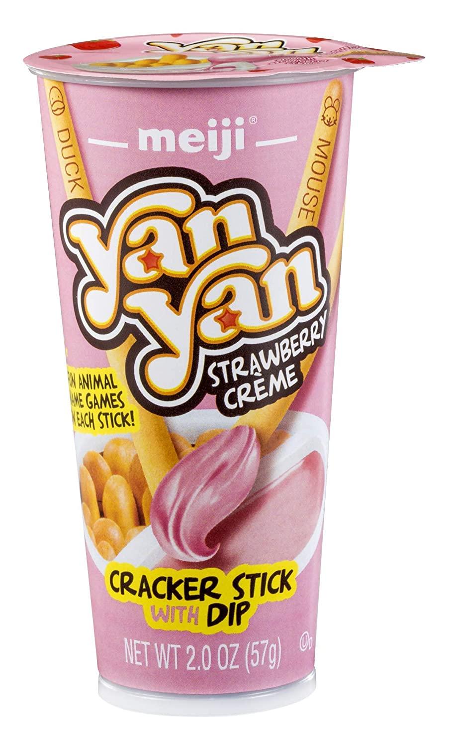 Meiji Yan Yan Dipping Sticks, Strawberry Crme 2 oz, Pack of 10