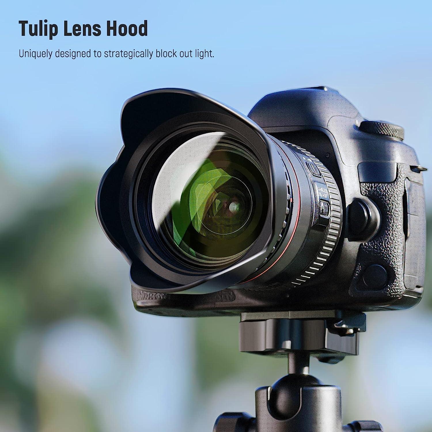 NEEWER 58mm Lens Filter Kit UV CPL FLD ND2 ND4 ND8 Lens Hood Cap