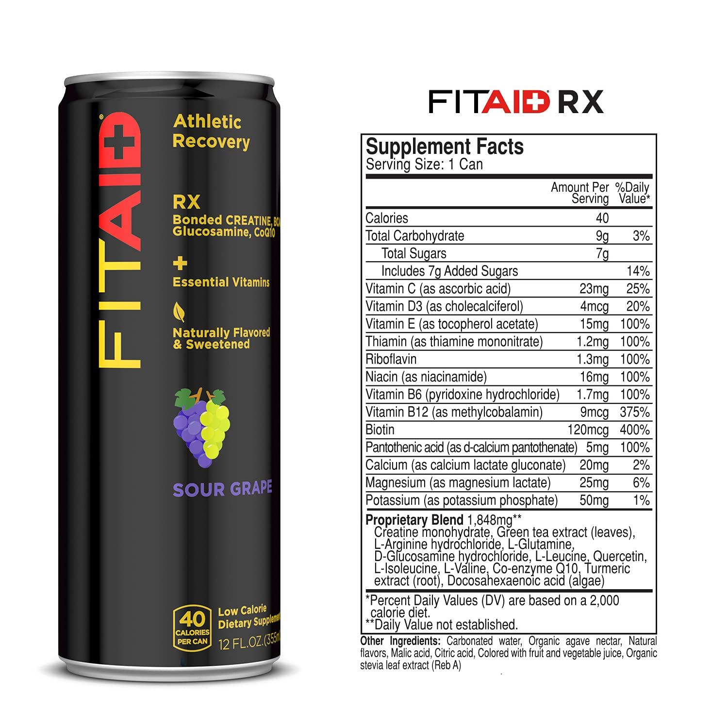 FITAID RX Recovery Blend with BCAAs, Glucosamine, Electrolytes, Omega