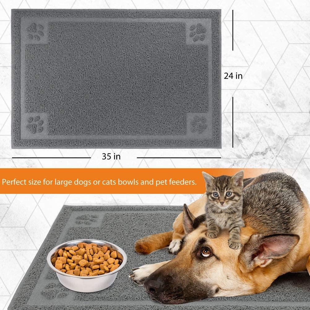 Pet Food Mat For Dog & Cat, Waterproof Pet Feeding Mat, Non Slip