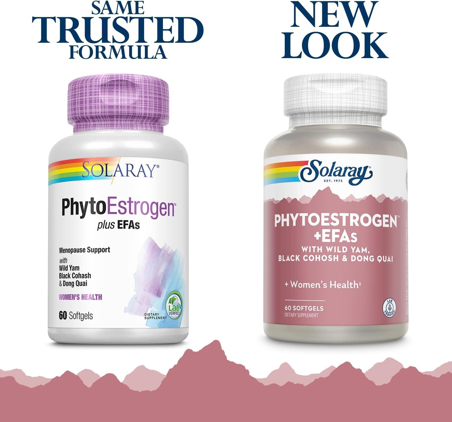 Solaray PhytoEstrogen Plus EFAs Menopause Support Wild Yam Black Cohosh Evening Primrose