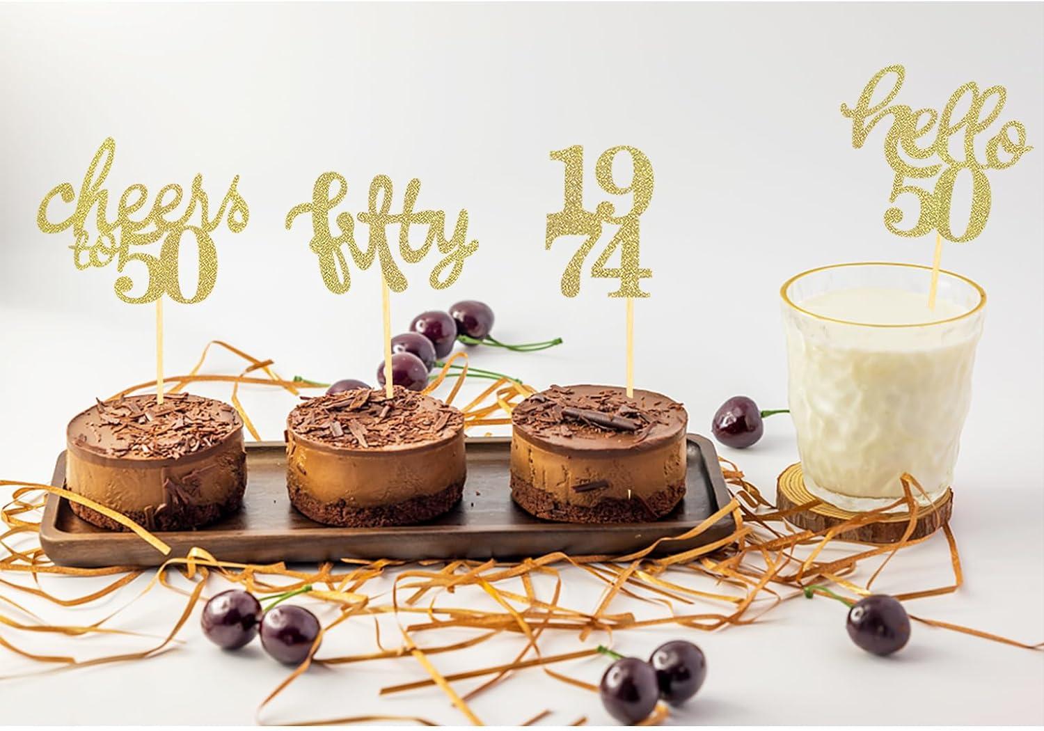 24x Goldene 100 Geburtstag Cupcake Topper - Für 100. Geburtstag & Jubiläen