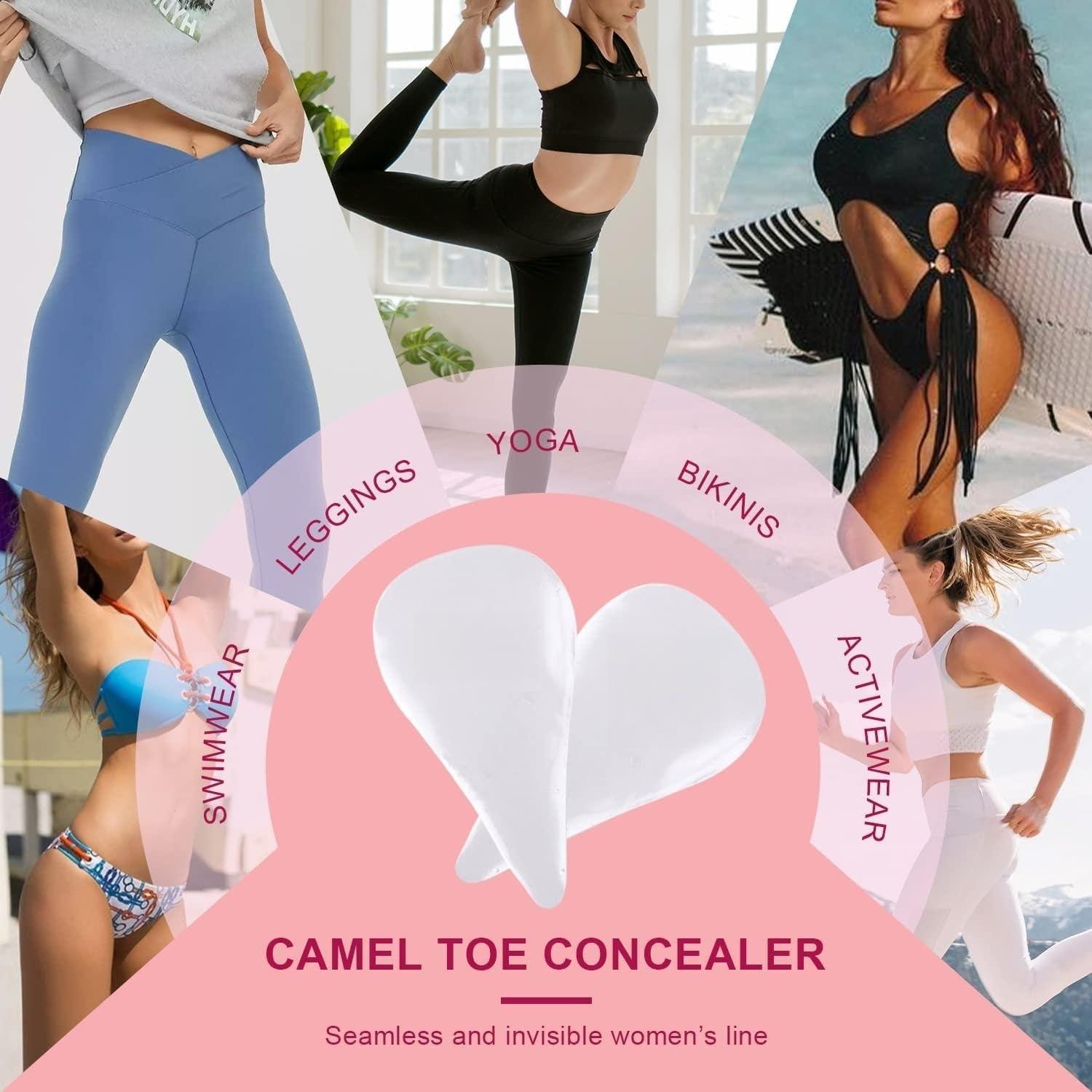 Silicone Camel Toe Concealer - Invisible Reusable Adhesive Pads (Clear 2 Piece)