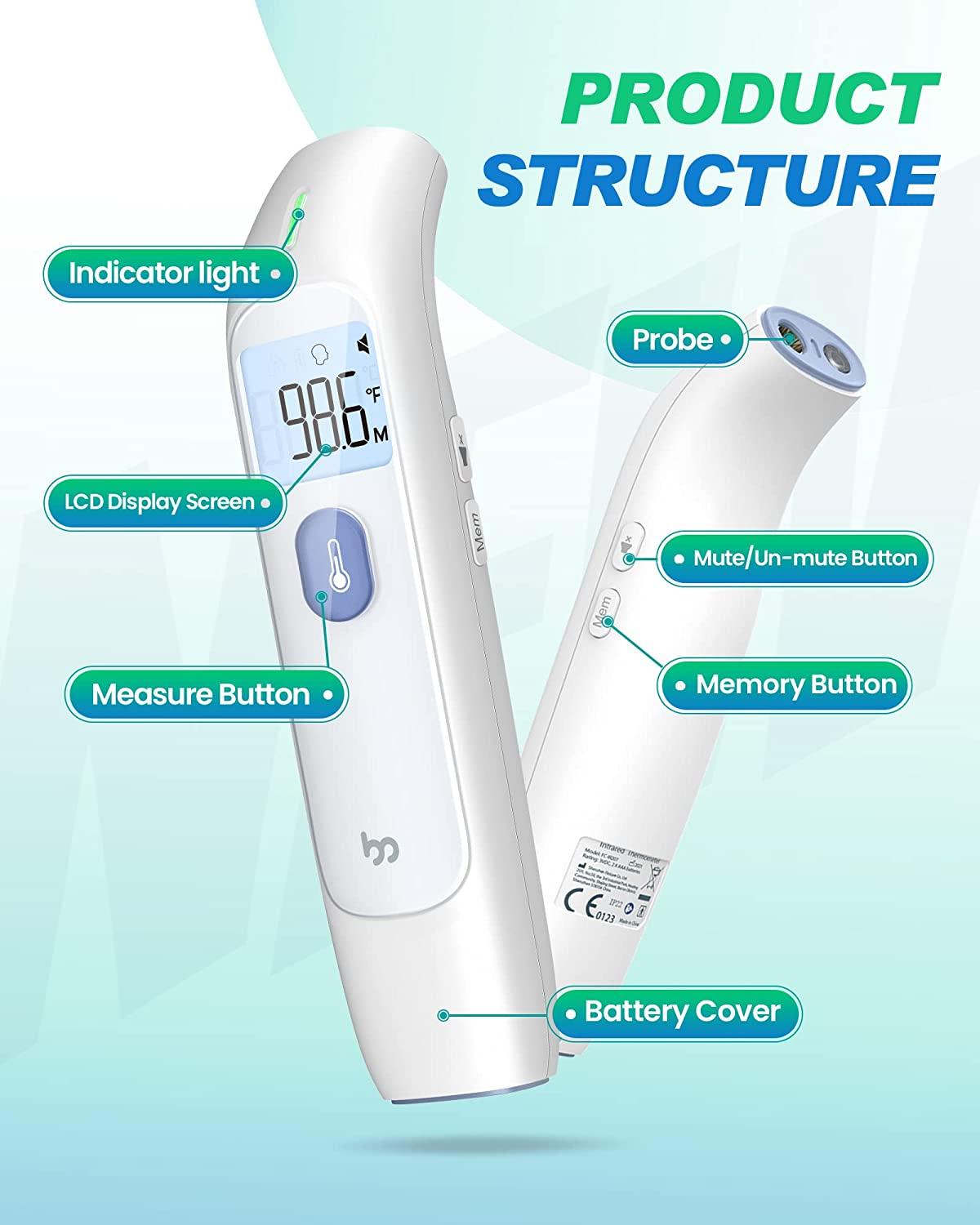 Baby Digital Thermometer, NoTouch Forehead Thermometer for Adults