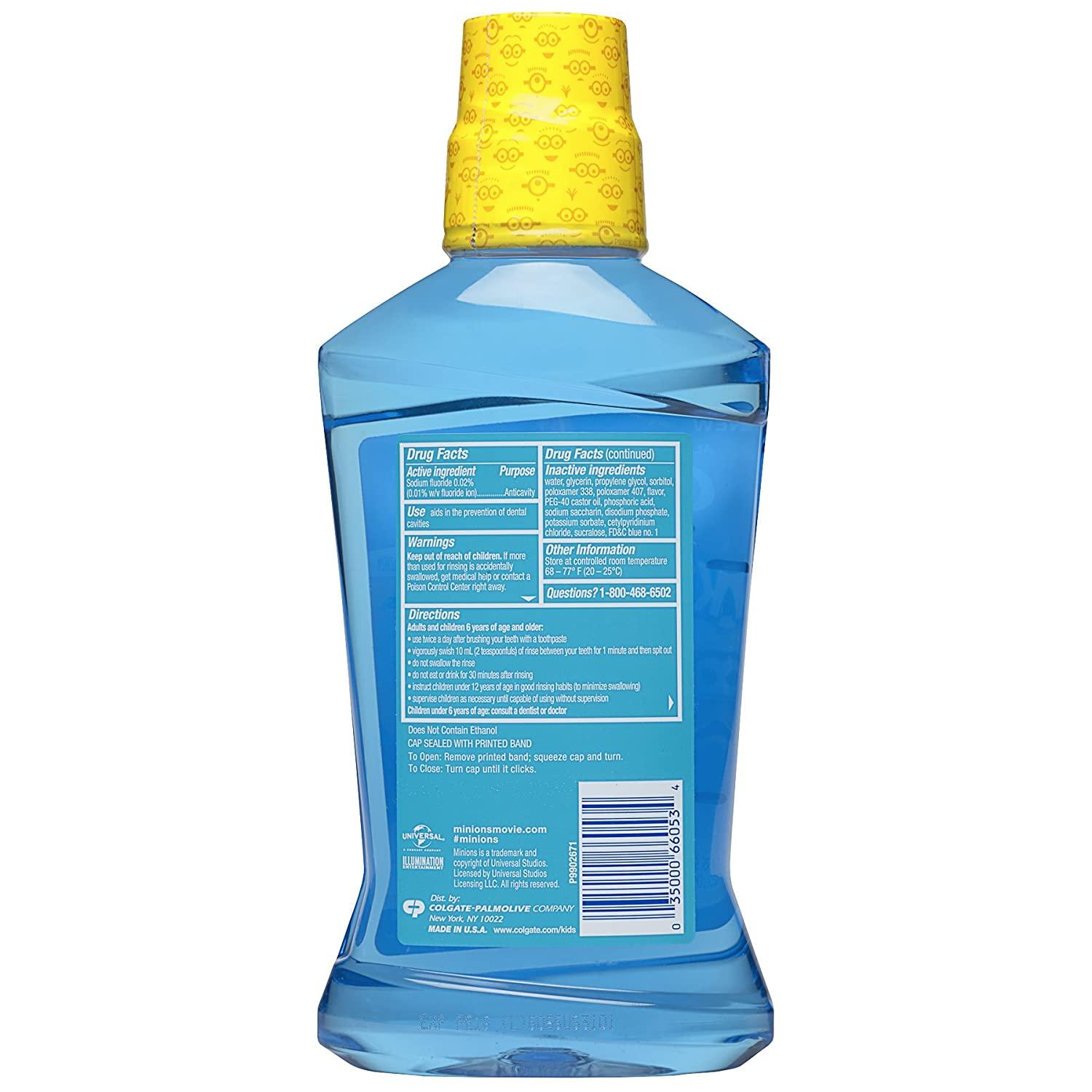 Colgate Kids Mouthwash, Minions, Bubble Fruit Flavor, Anticavity