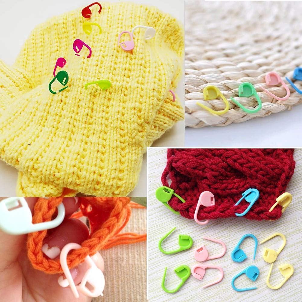 120 Pieces Knitting Crochet Stitch Markers Colorful Knitting Markers  Crochet Clips with 9 Pieces Big Eye Sewing Needles (2inch 3/2.3inch  3/2.7inch 3) 120 Pcs