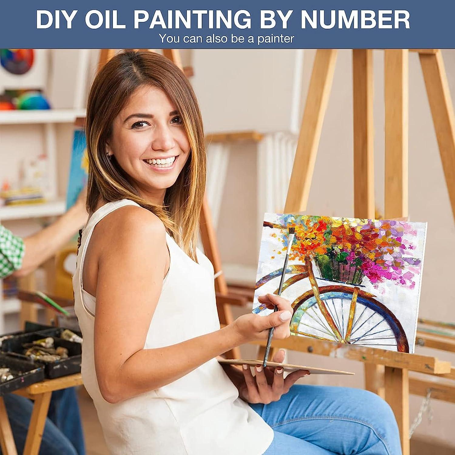 Paint by Numbers for Adults and Kids Beginner Bicycle Floral Paint