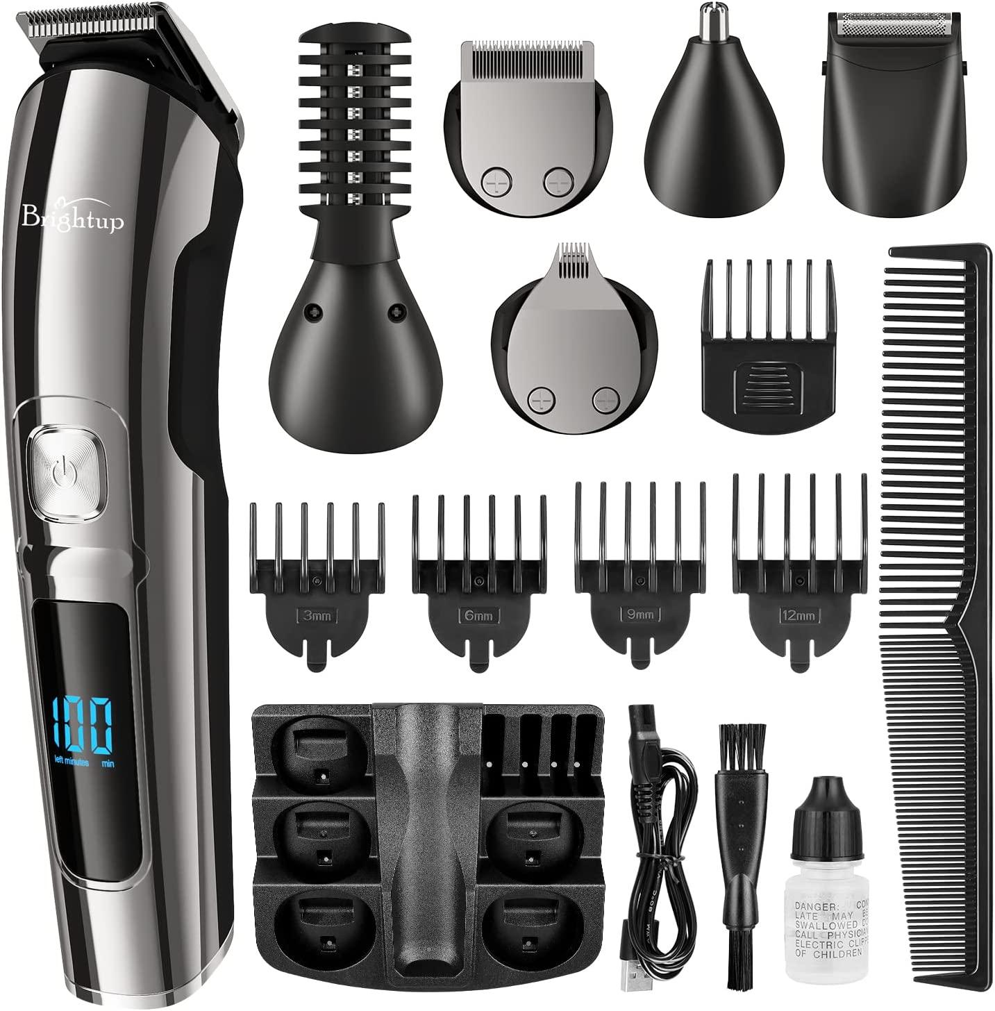 Brightup Beard Trimmer for Men Cordless Hair Clippers & Grooming Kit