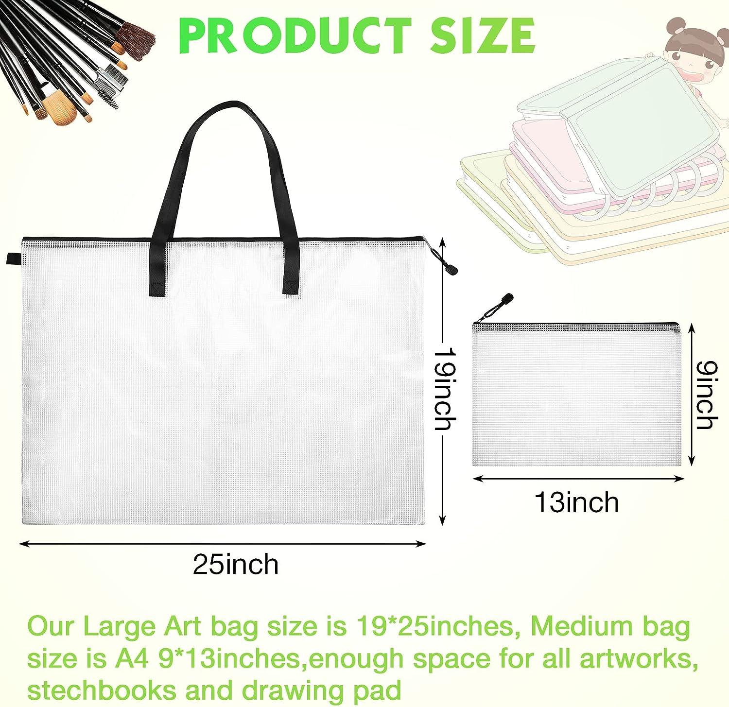 5 Pcs Art Portfolio Bag 19 x 25 Inches Posters Organizer with Zipper and  Handle Art Supply Bag and 5 Pcs A4 Pencil Bags 9 x 13 Inches Art Supplies  Storage Bag