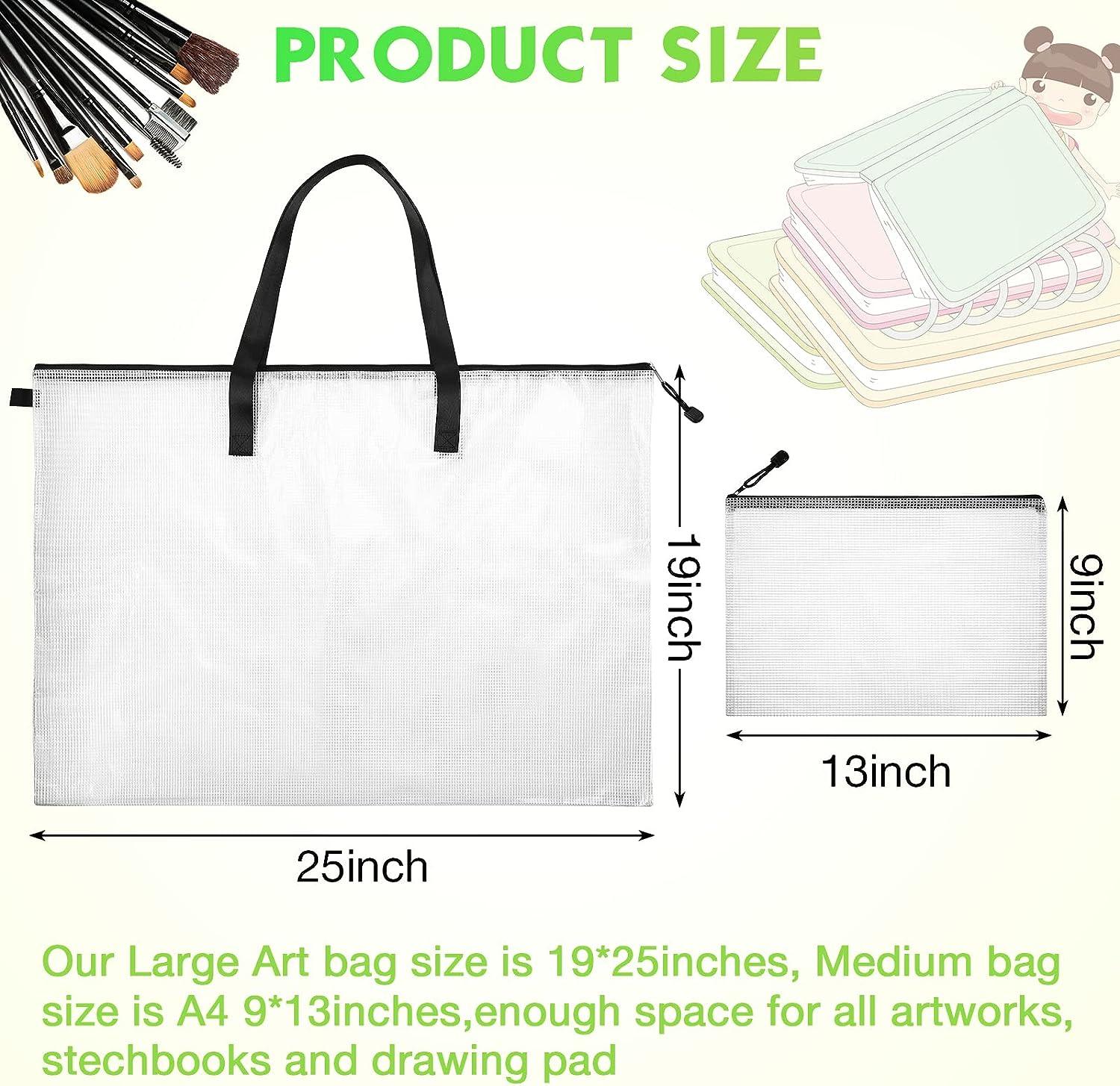 5 Pcs Art Portfolio Bag 19 x 25 Inches Posters Organizer with Zipper