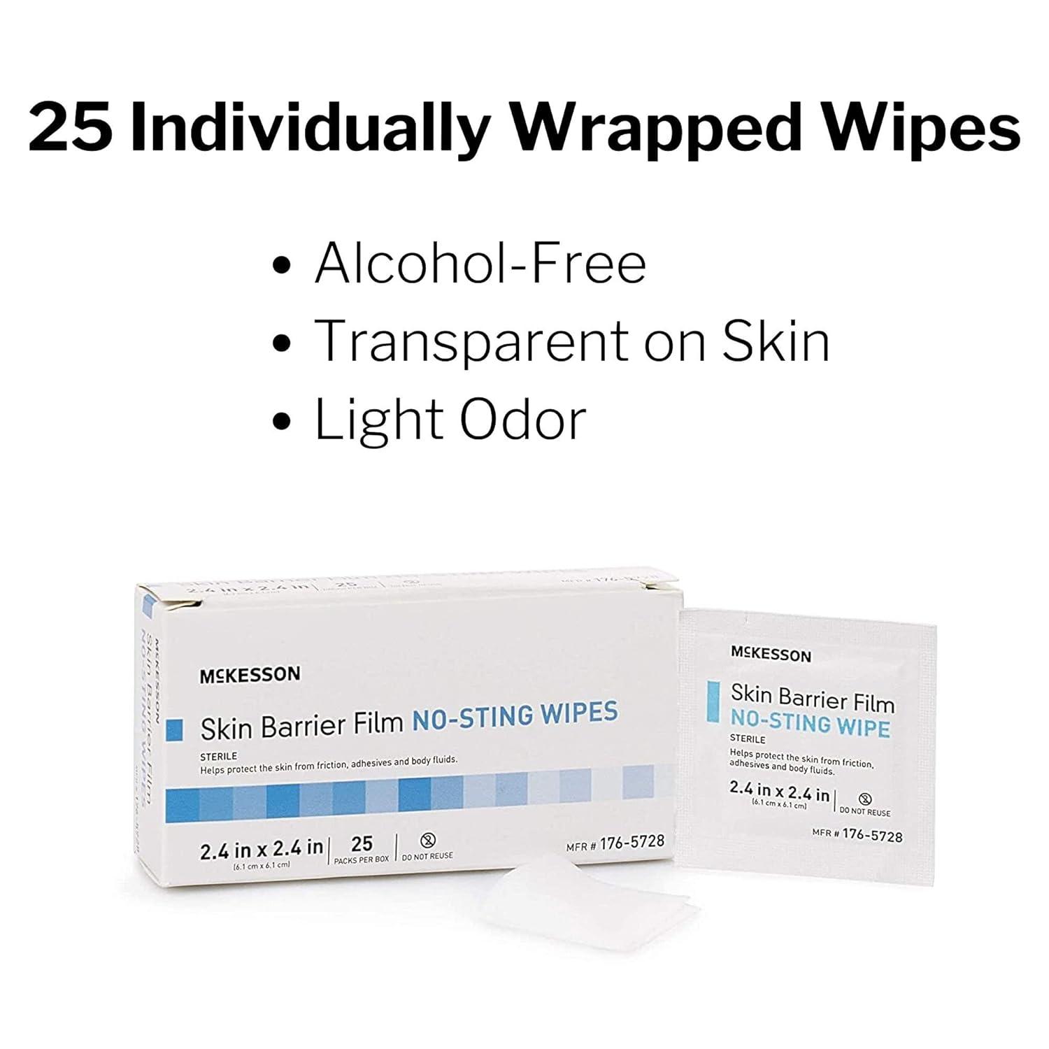McKesson Skin Barrier Film Sterile No Sting Body Wipe Individual Packet