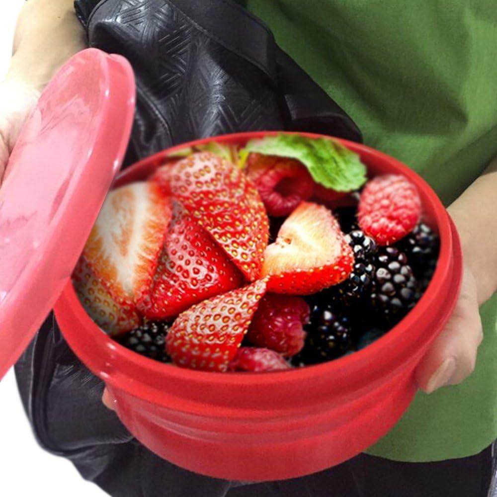ME.FAN Silicone Collapsible Bowls - Silicone Folding Travel Bowl with Lids