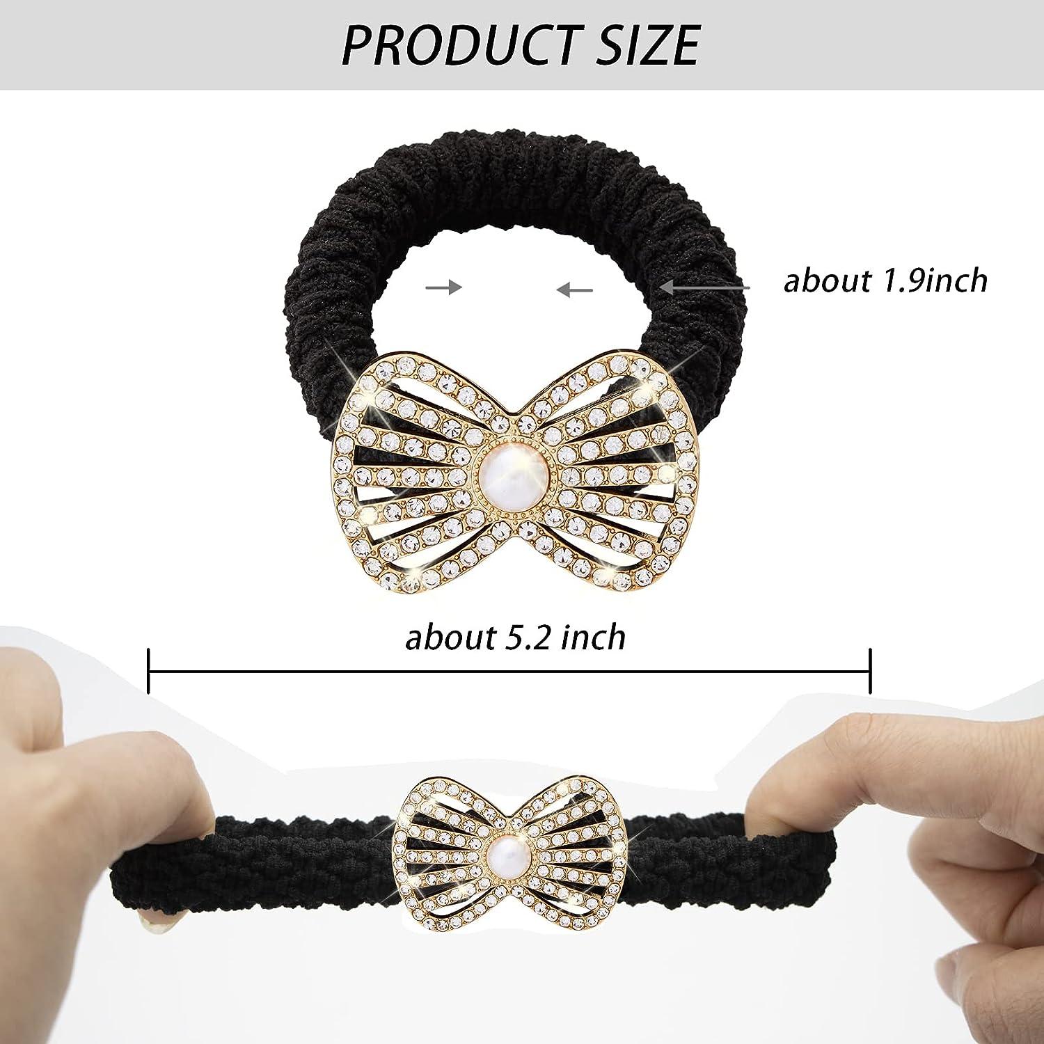 Élastique à Cheveux Ponytail NY Fashion Accessories – Oval Saphir Cristal Or