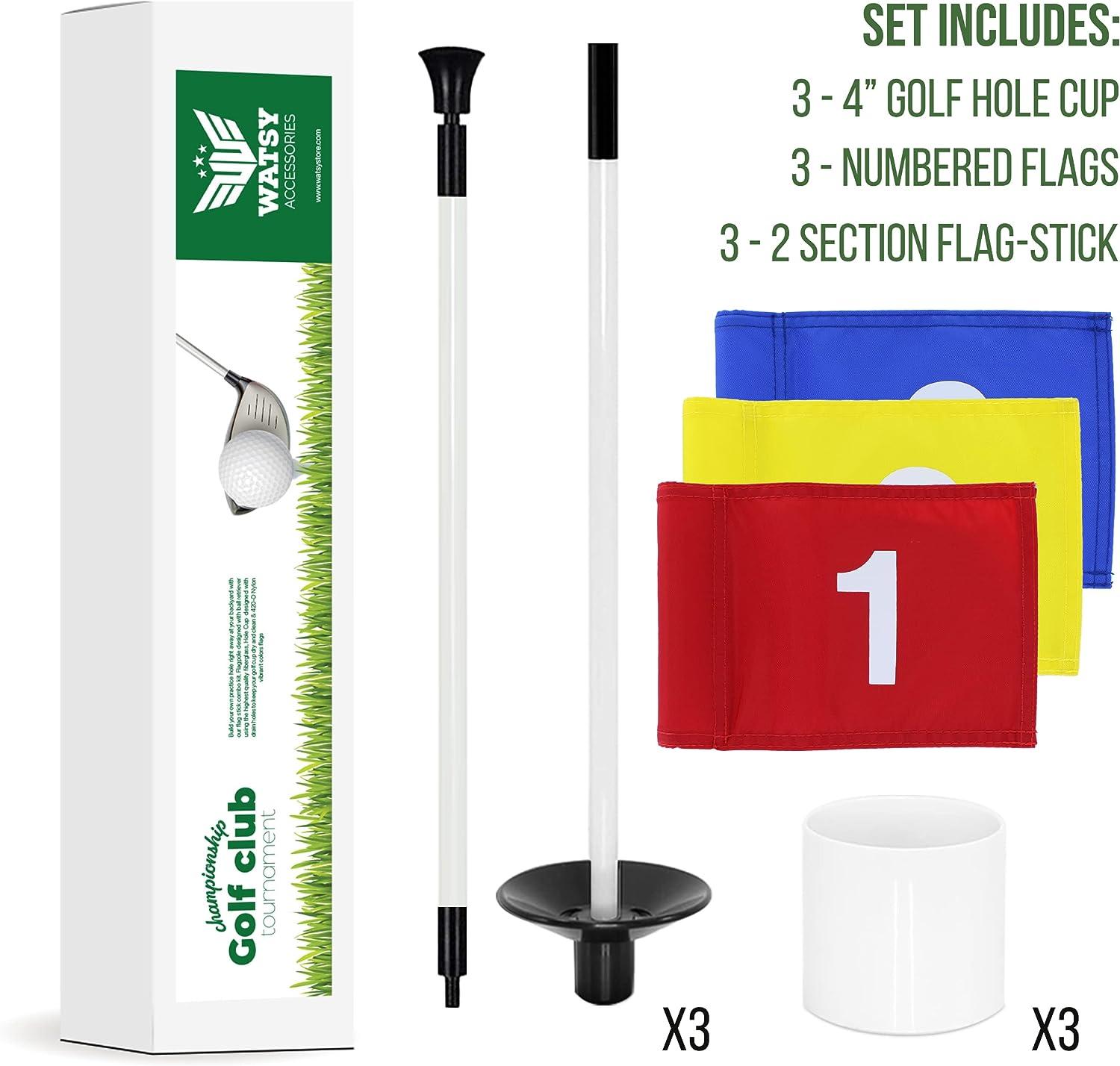 WATSY Golf Flagstick Practice Mini Putting Green Flags For Backyard