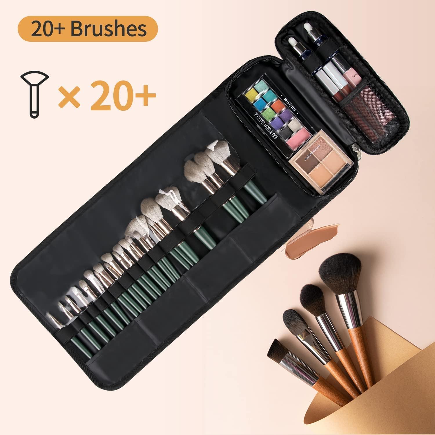 Makeup Brush Holder,Large Capacity Longer Roll Up Makeup Brush
