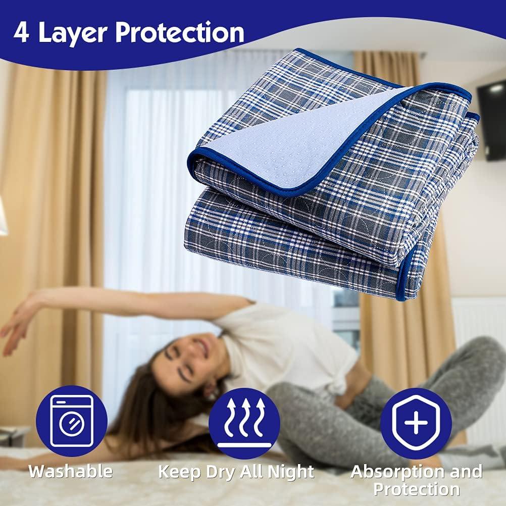 OUTCREATOR 2 Pack Bed Pads for Incontinence,Waterproof Protector Non-Slip  Pads (