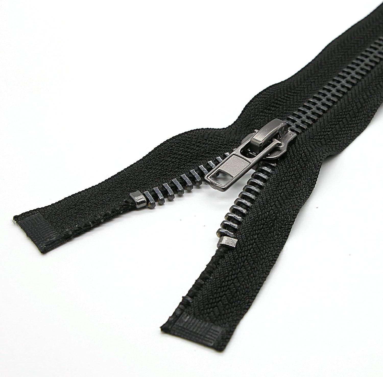 Leekayer #10 22 Inch Separating Jacket Zipper Black Nickel Metal Zipper  Heavy Duty Metal Zippers for Jackets Sewing Coats Crafts (22 Nickel)