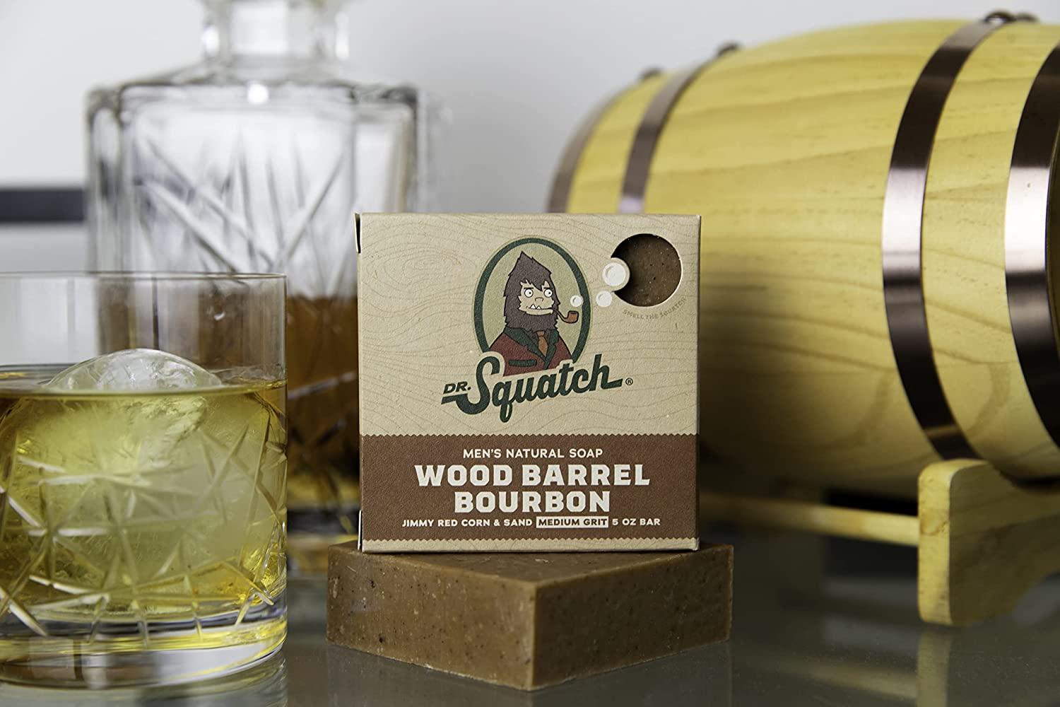 Dr. Squatch Men's Soap Variety 4 Pack Wood Barrel Bourbon, Gold Moss