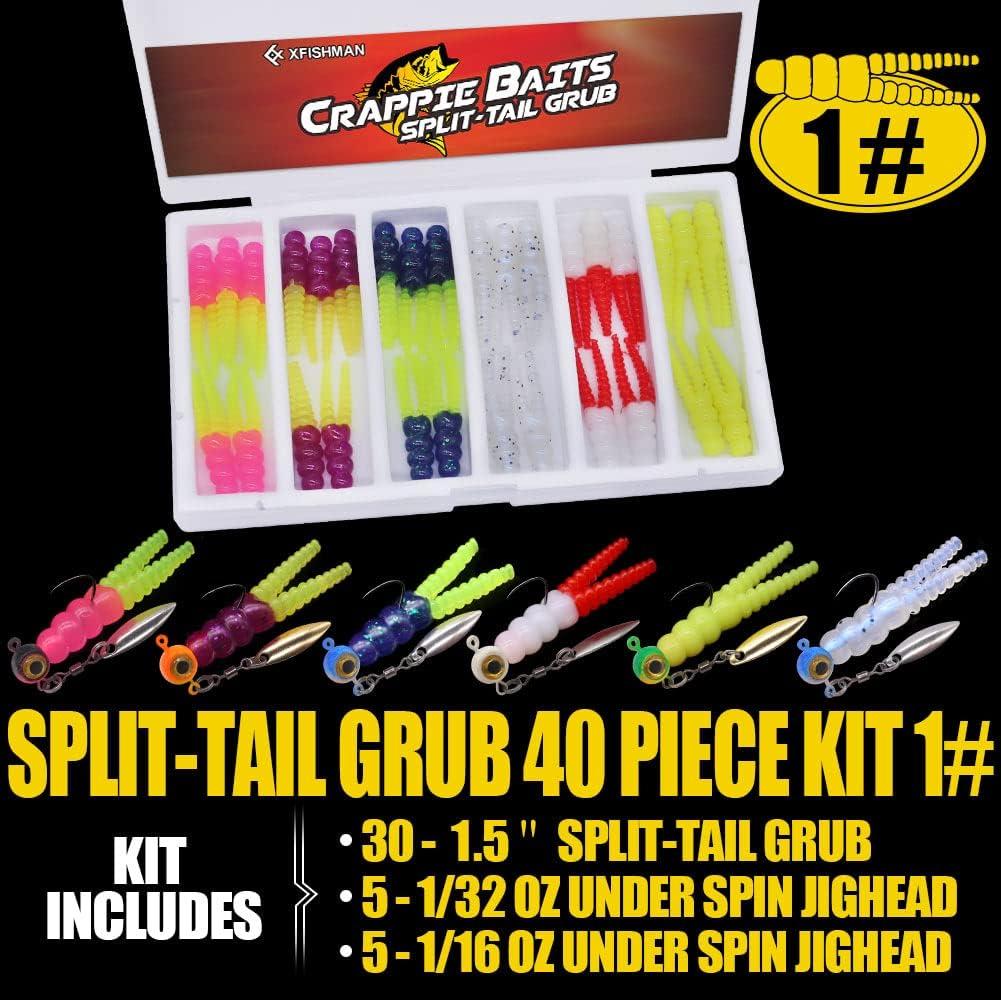 Crappie Jigs and Lures Kit -135 & 40 Piece Set with Plastics, Jig