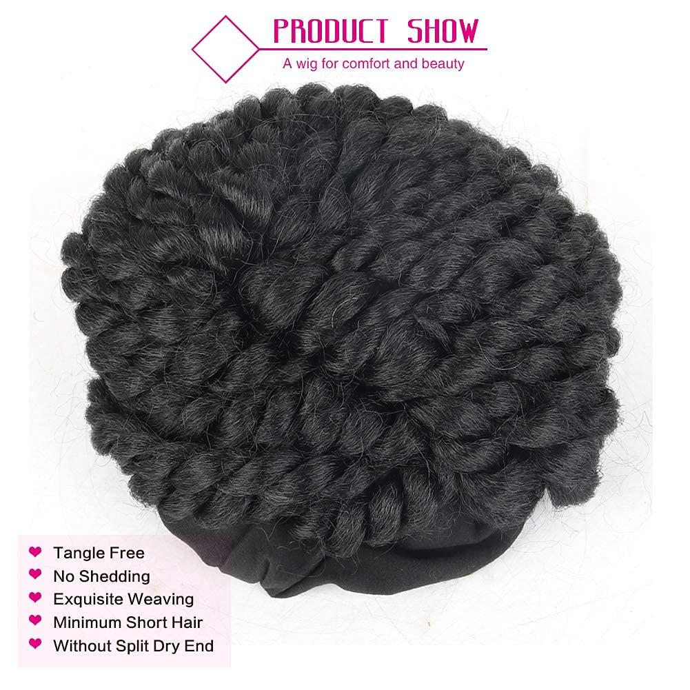 LEOSA Box Braid Headwrap Wig with Headband 2 in 1 Black Braided