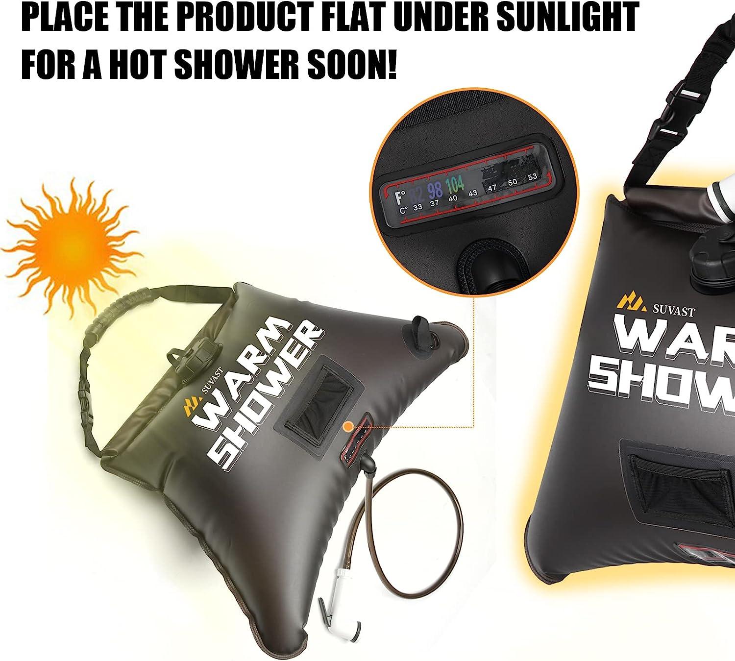 SUVAST Solar Showers 3rd Gen Outdoor Shower Bag 4 Gallon/15L Portable