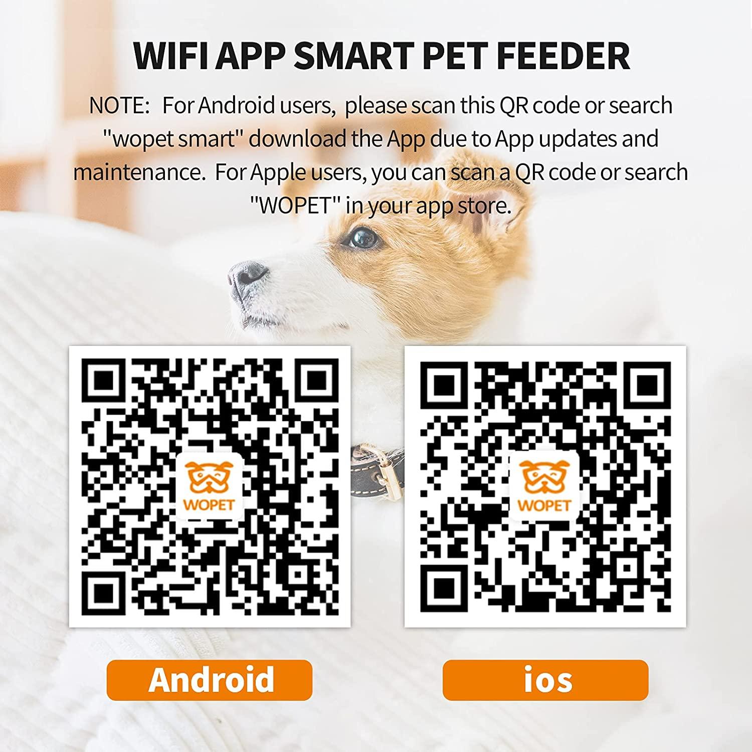Wopet Smart Pet Camera, Dog Treat Dispenser, Full HD WiFi Pet Camera with Night Vision