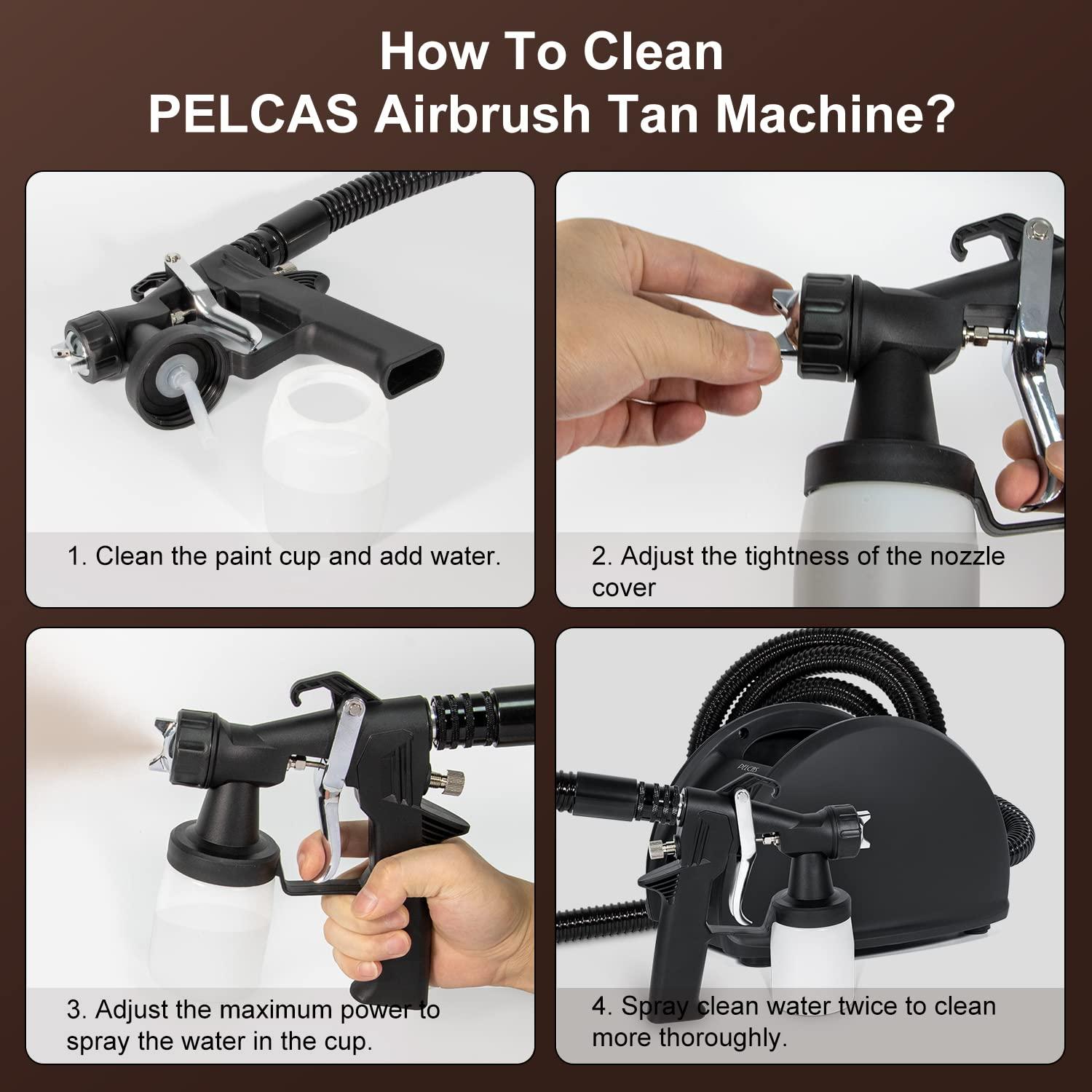PELCAS Professional Sunless Black Tanning Gun Mobile HVLP Spray Tan Machine Kit Upgraded