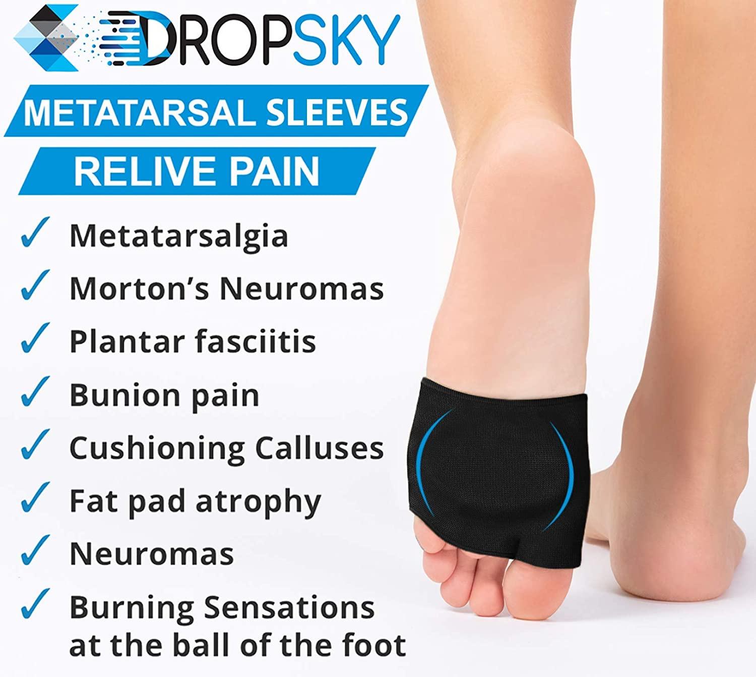 Metatarsal Sleeve with Gel Pads 4 Pieces Ball of Foot Cushions with