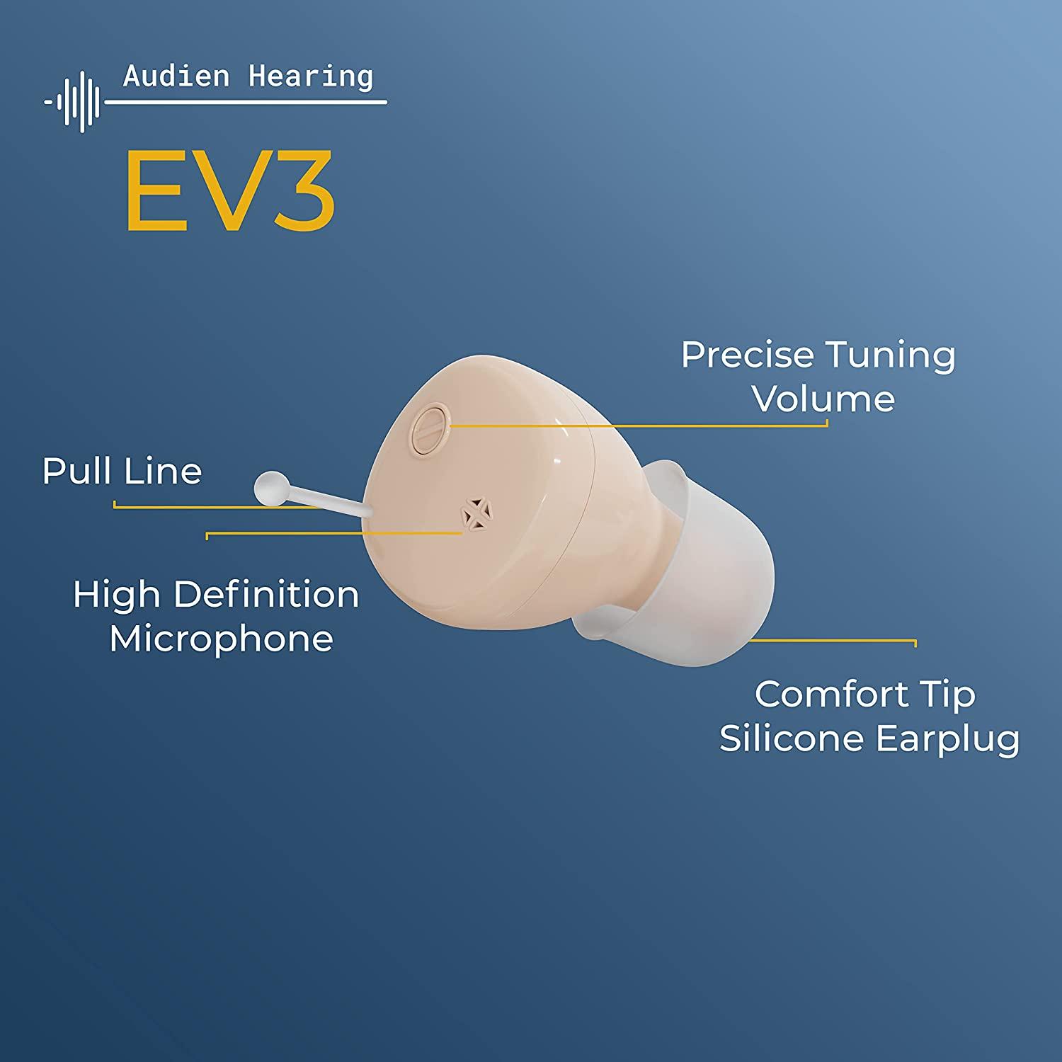 Audien Hearing EV3 Rechargeable Hearing Amplifier Nearly Invisible
