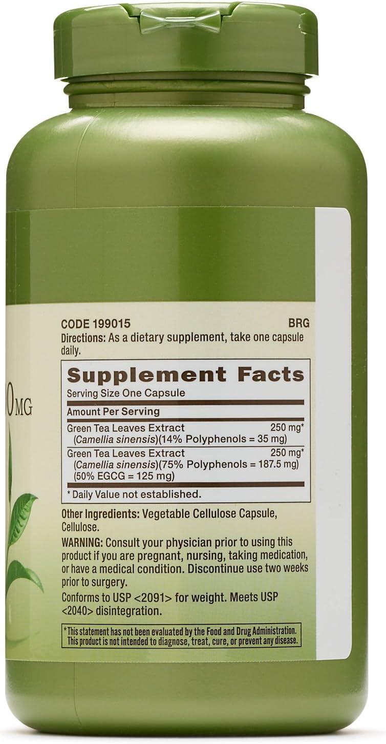 GNC Herbal Plus Green Tea Complex 500mg 100 Capsules Metabolism Support