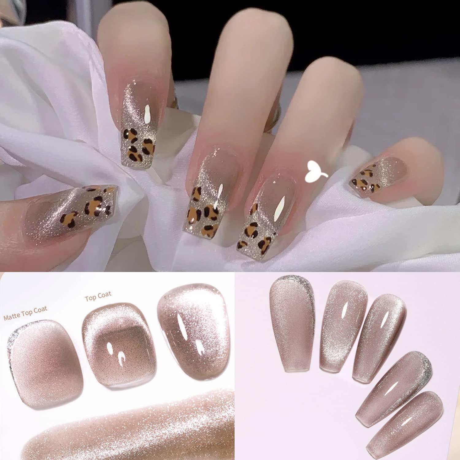AHAMIOU Crystal Cat Eye Gel Polish Kit Holographic Cats Eyes