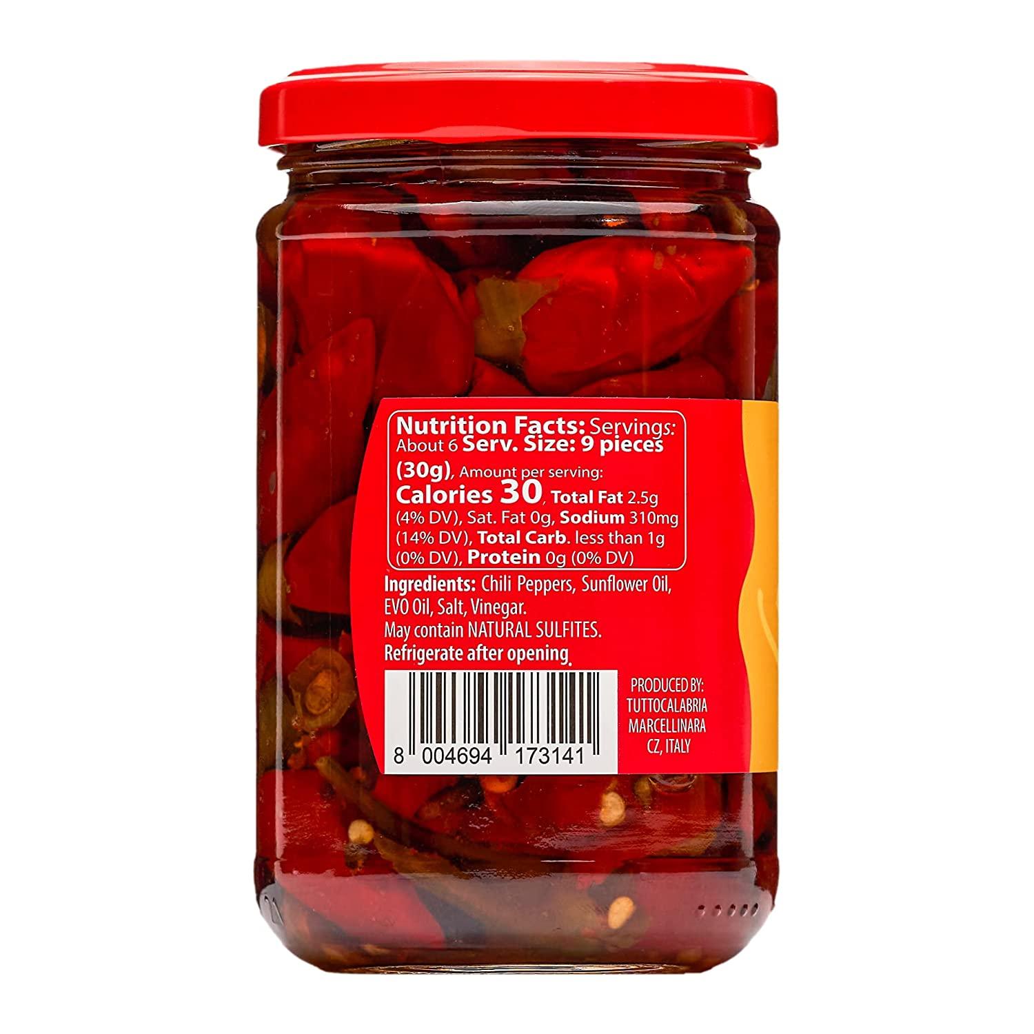 TuttoCalabria Whole Calabrian Chili Peppers in Oil All Natural NonGMO