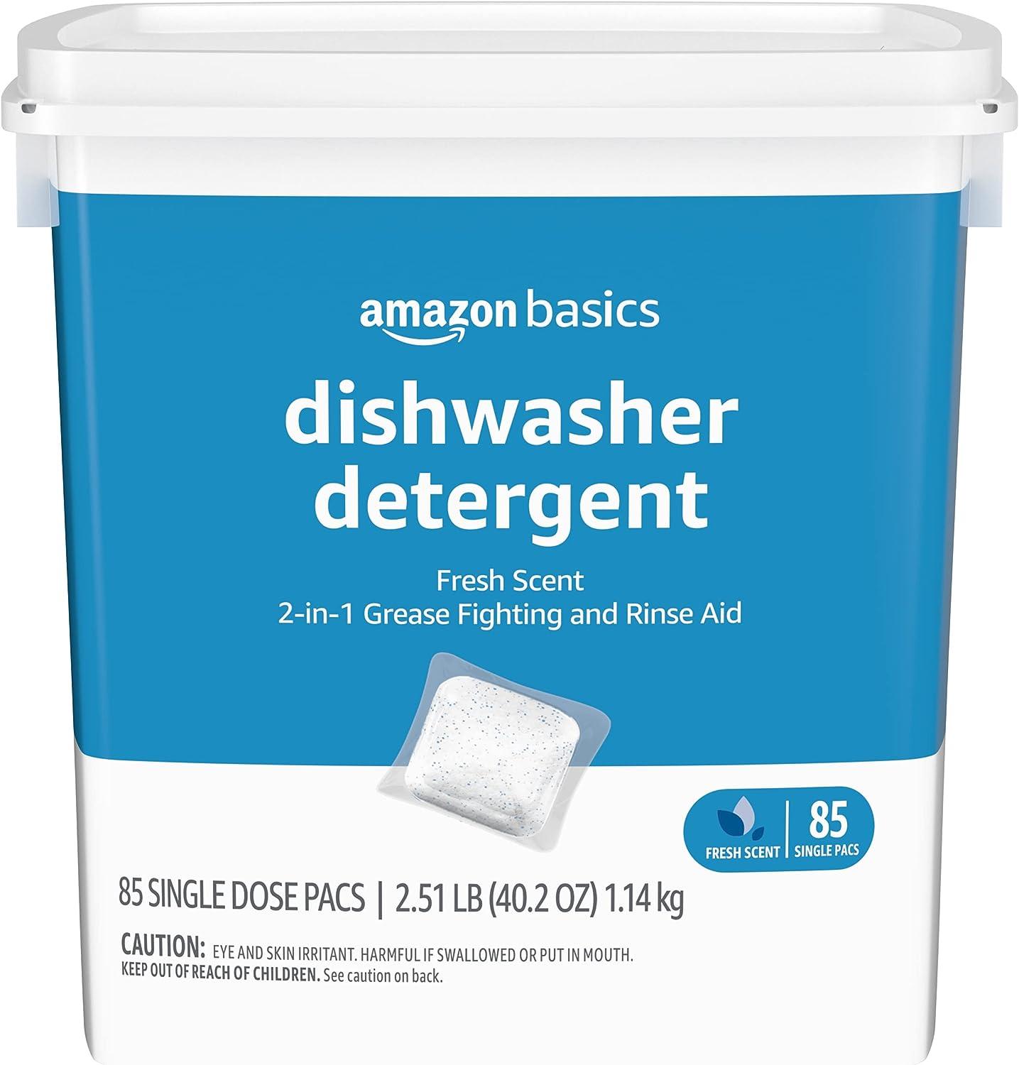 Amazon Basics Dishwasher Detergent Pacs 85 Count Fresh Scent