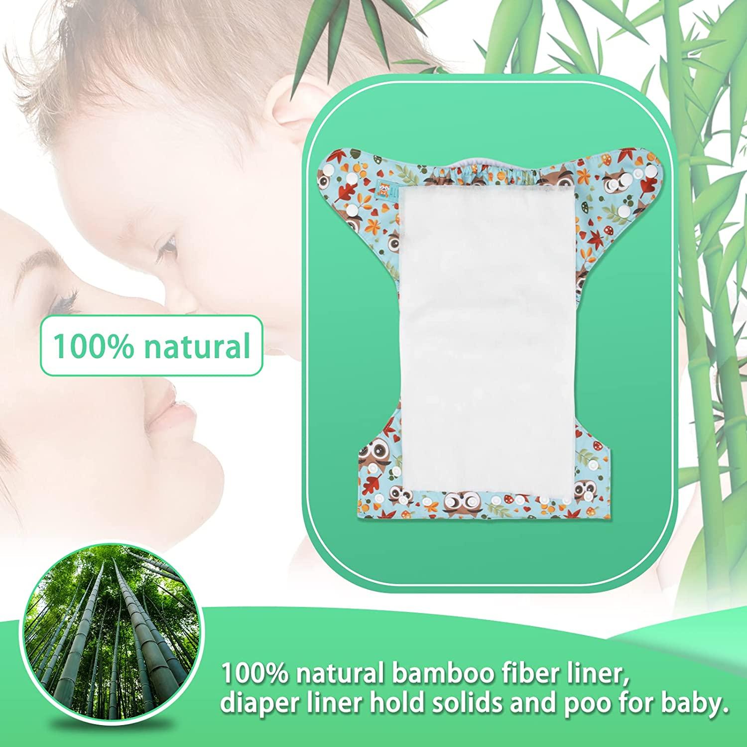 ALVABABY Cloth Diaper Liners for Baby Cloth Diaper Natural Bamboo Compostable Fragrance Free and