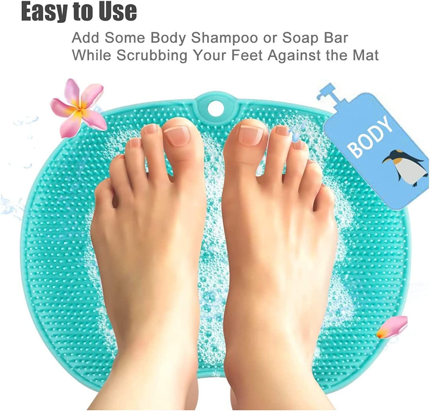 Extra Large Shower Foot Cleaner Scrubber Massager with NonSlip Suction Cups and Softer Bristles
