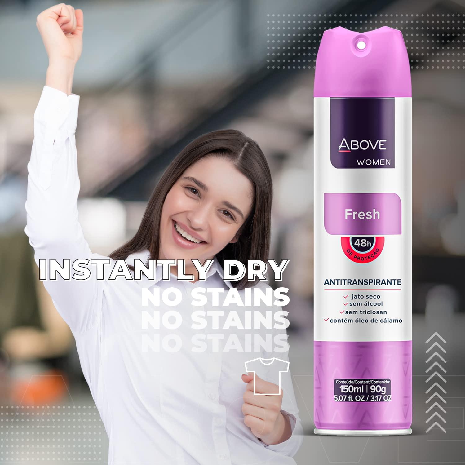Above Spray Deodorant for Women (Fresh) 48 Hour Deodorants
