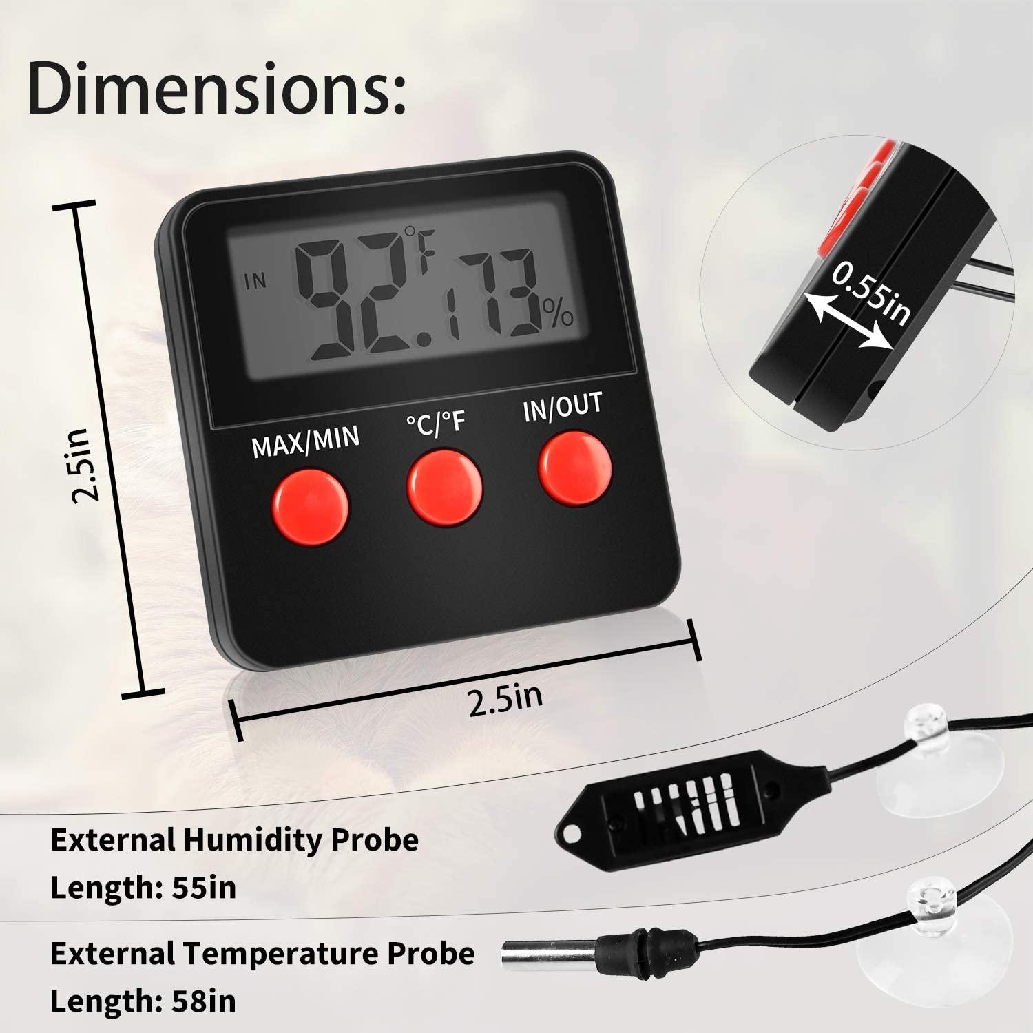Simple Deluxe Digital Thermometer and Humidity Gauge with Remote Probes