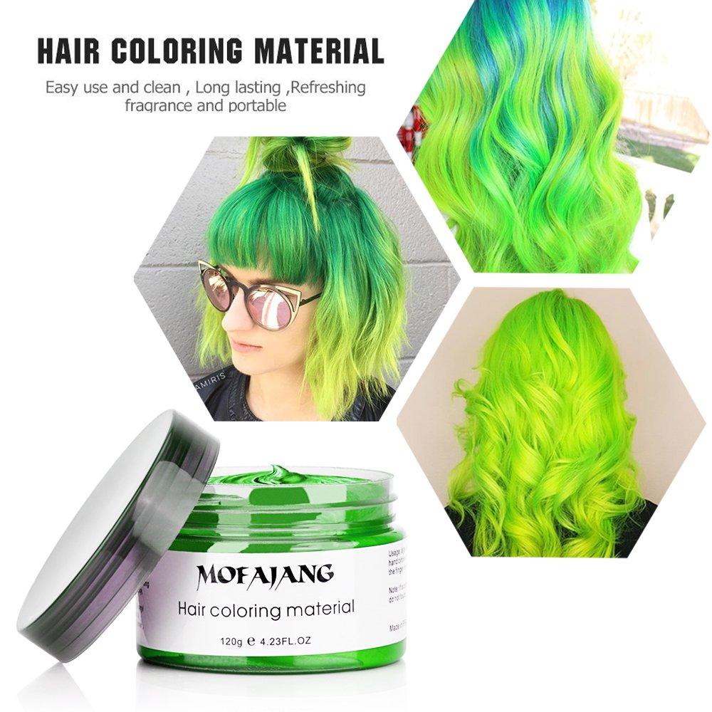 Green Hair Wax Color, SOVONCARE Temporary Hair Dye Wax Natural Instant  Hairstyle Cream for Women & Men Party, Cosplay, Halloween  oz (Green)   Ounce (Pack of 1) #2 Green