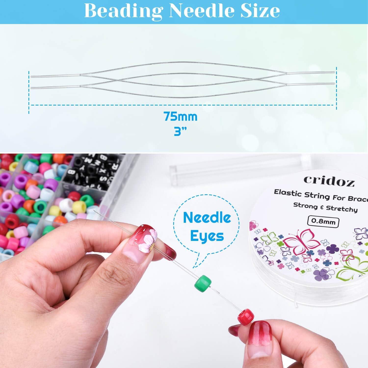 Stretchy String for Bracelets, Cridoz 5 Rolls Clear Elastic String Stretch  Cord Jewelry Bead Bracelet String with 2 Pcs Beading Needles for Seed  Beads, Pony Beads, Bracelets and Jewelry Making (Assort