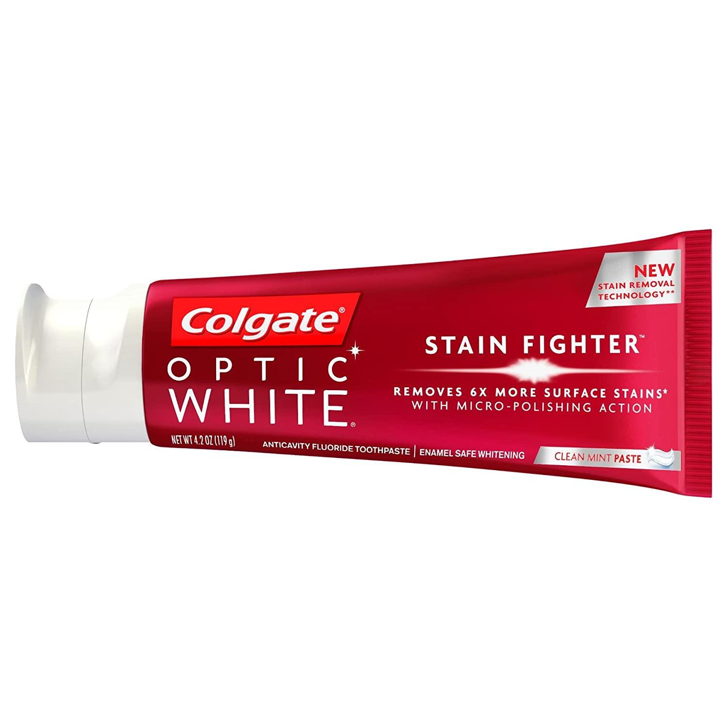Colgate Optic White Whitening Toothpaste, Stain Fighter ...