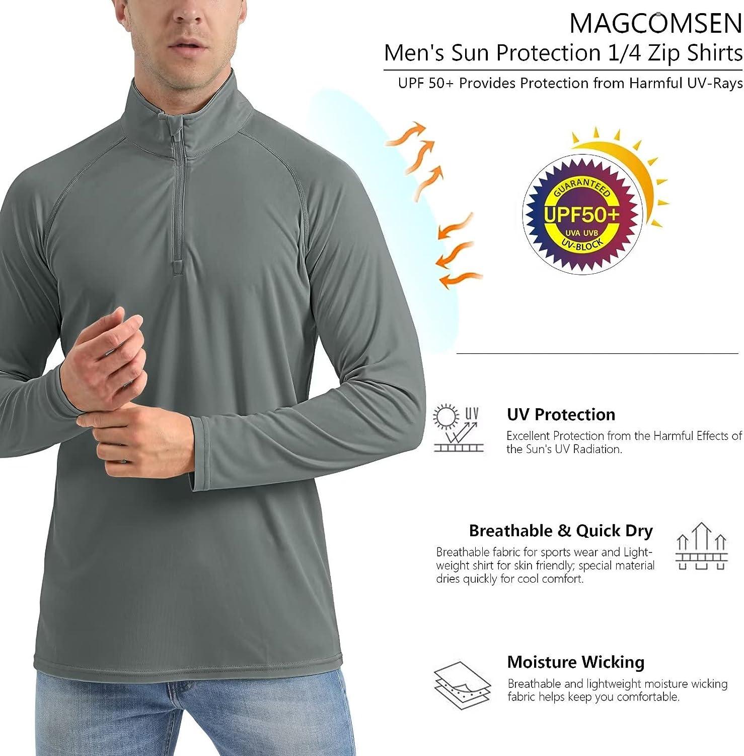 Mens Sport Fishing Long Sleeve Sun Shirt Quick Dry Breathable