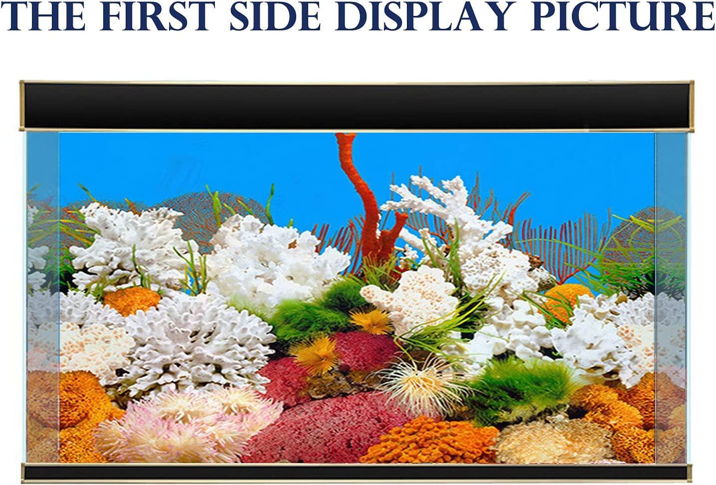 ELEBOX New 20 x 48 Fish Tank Background 2 Sided River Bed & Lake Background  Aquarium H:19.5x L:48 A