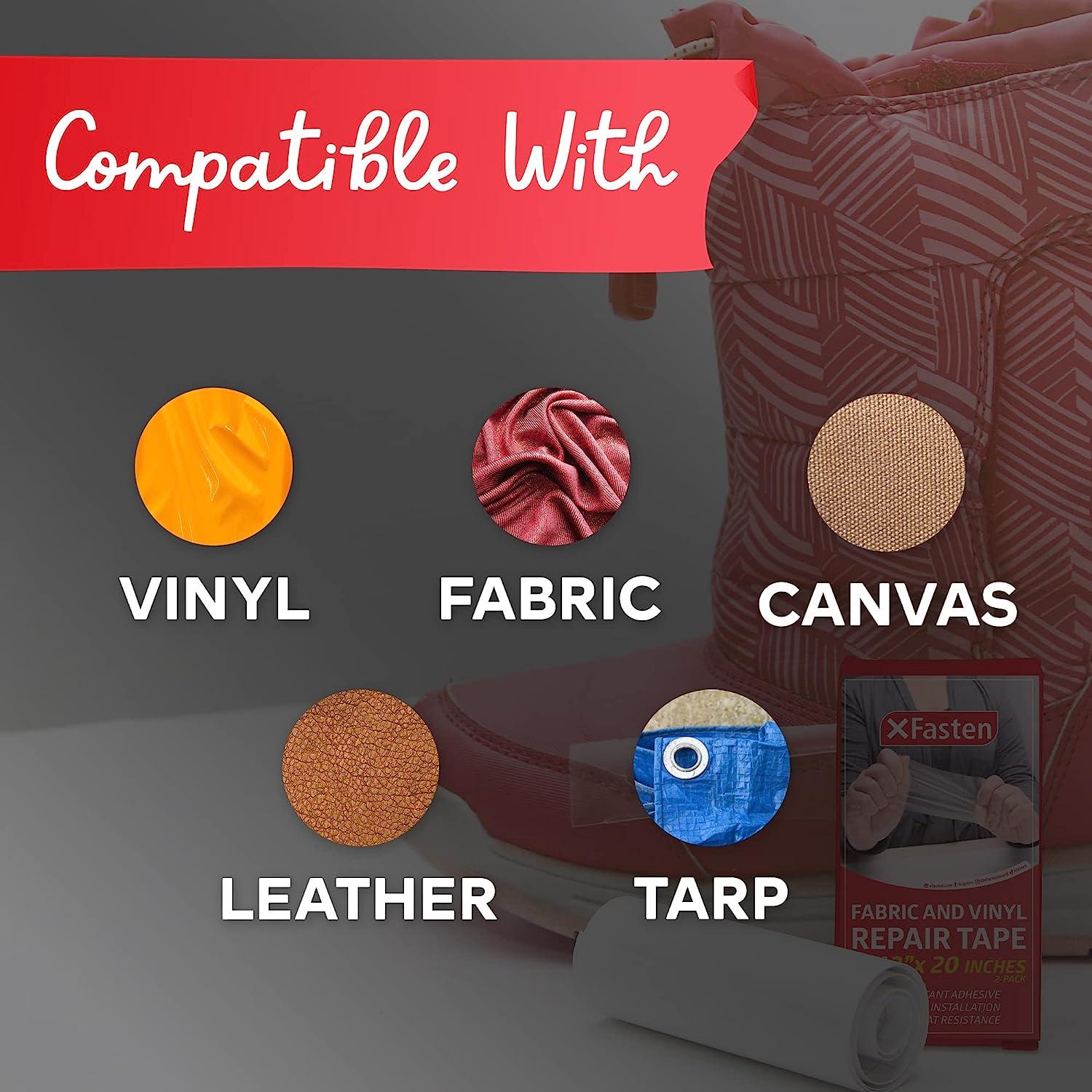 XFasten Fabric and Vinyl Repair Tape, Clear, 3Inches by 20Inches (2