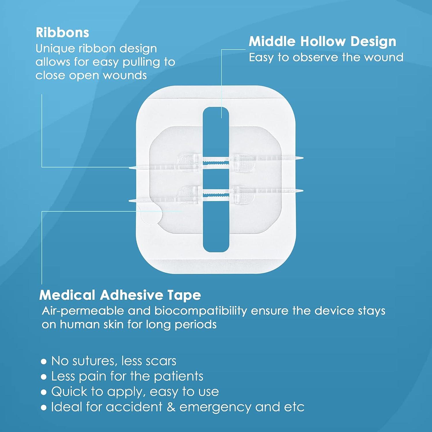SMERPHOX Wound Closure Strip Sterile First Aid Band Kit Zip and Stitch