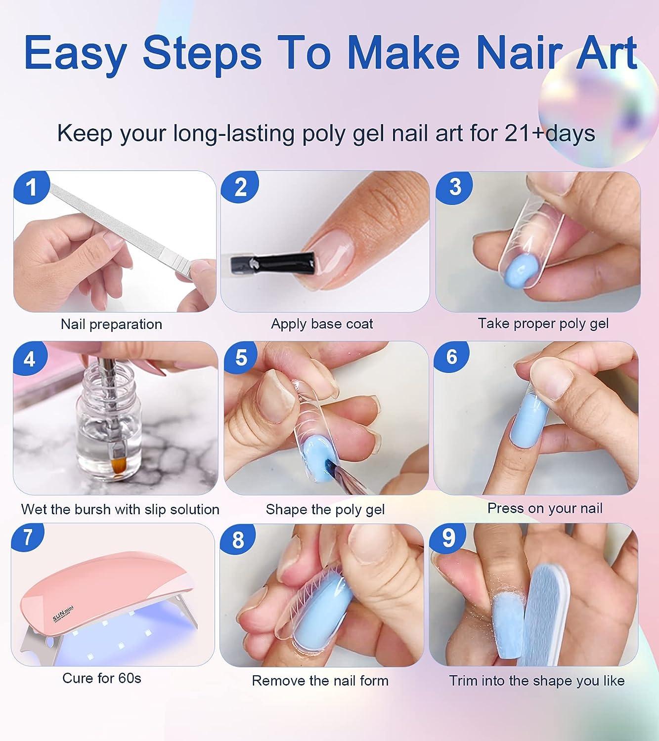 Amazon.com: Gellen Nail Tips and Glue Gel Kit, Gel x Nail Kit with 480pcs  Almond Fake Nails, Portable Nail Lamp, Solid Nail Glue Gel Nail Extension  Kit, 4 Nude Colors Soft Gel