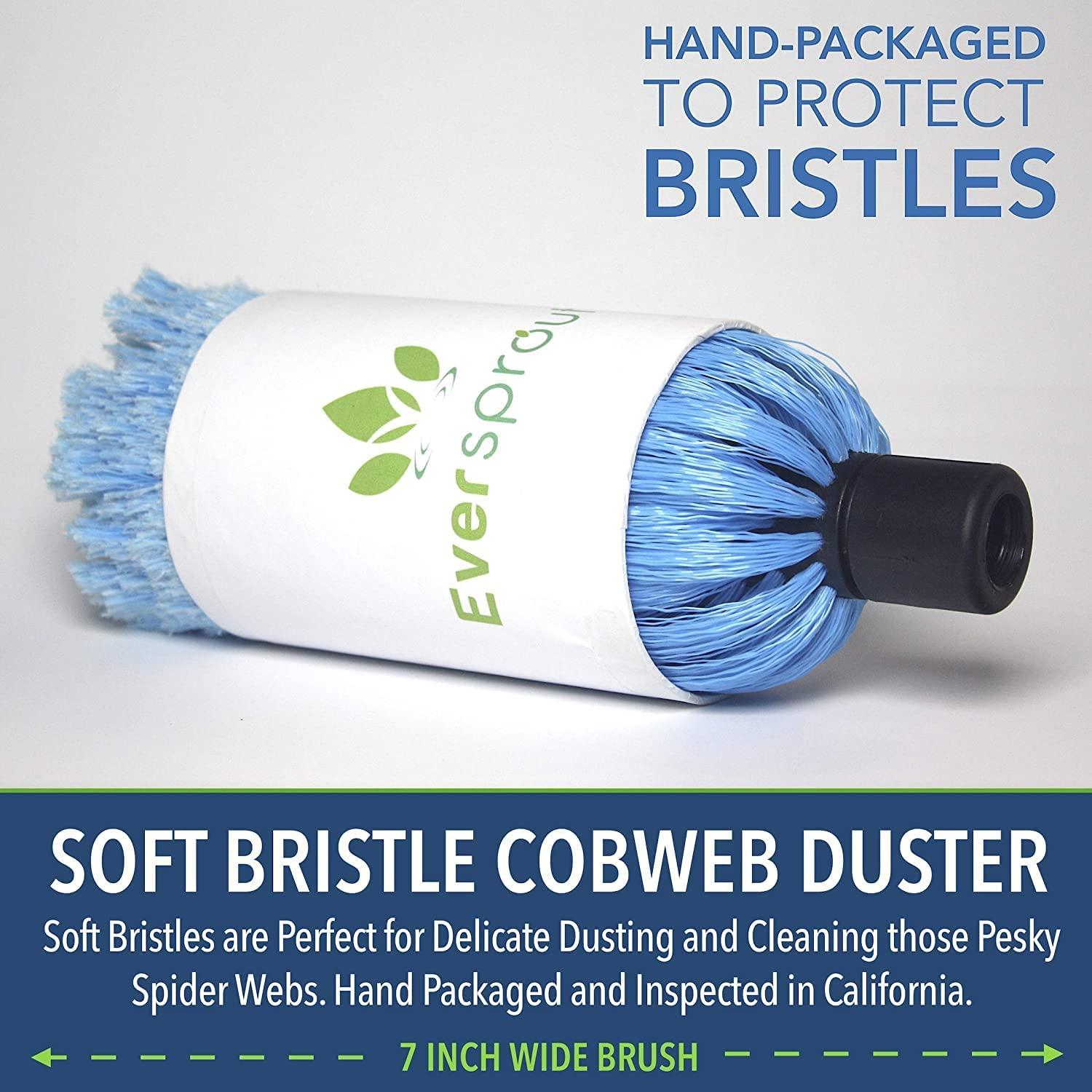Eversprout TwistOn Cobweb Duster Soft Bristles for Indoor & Outdoor