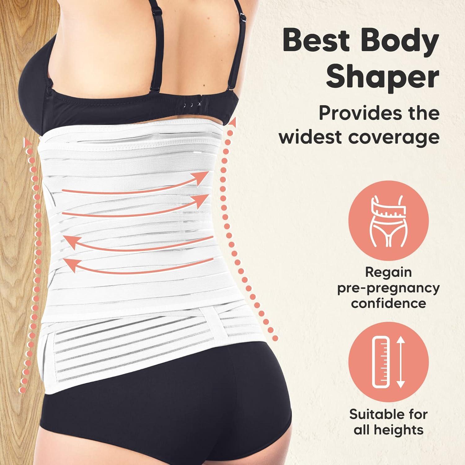 3 in 1 Postpartum Belly Support Recovery Wrap - Postpartum Belly Band After  Birth Brace Slimming Girdles Body Shaper Waist Shapewear Post Surgery Pregnancy  Belly Support Band (Matte White M/L) M-L Matte White