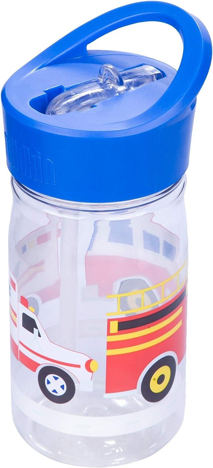 Wildkin Kids 14 oz Stainless Steel Insulated Water Bottle for Boys & Girls (Trains, Planes & Trucks)
