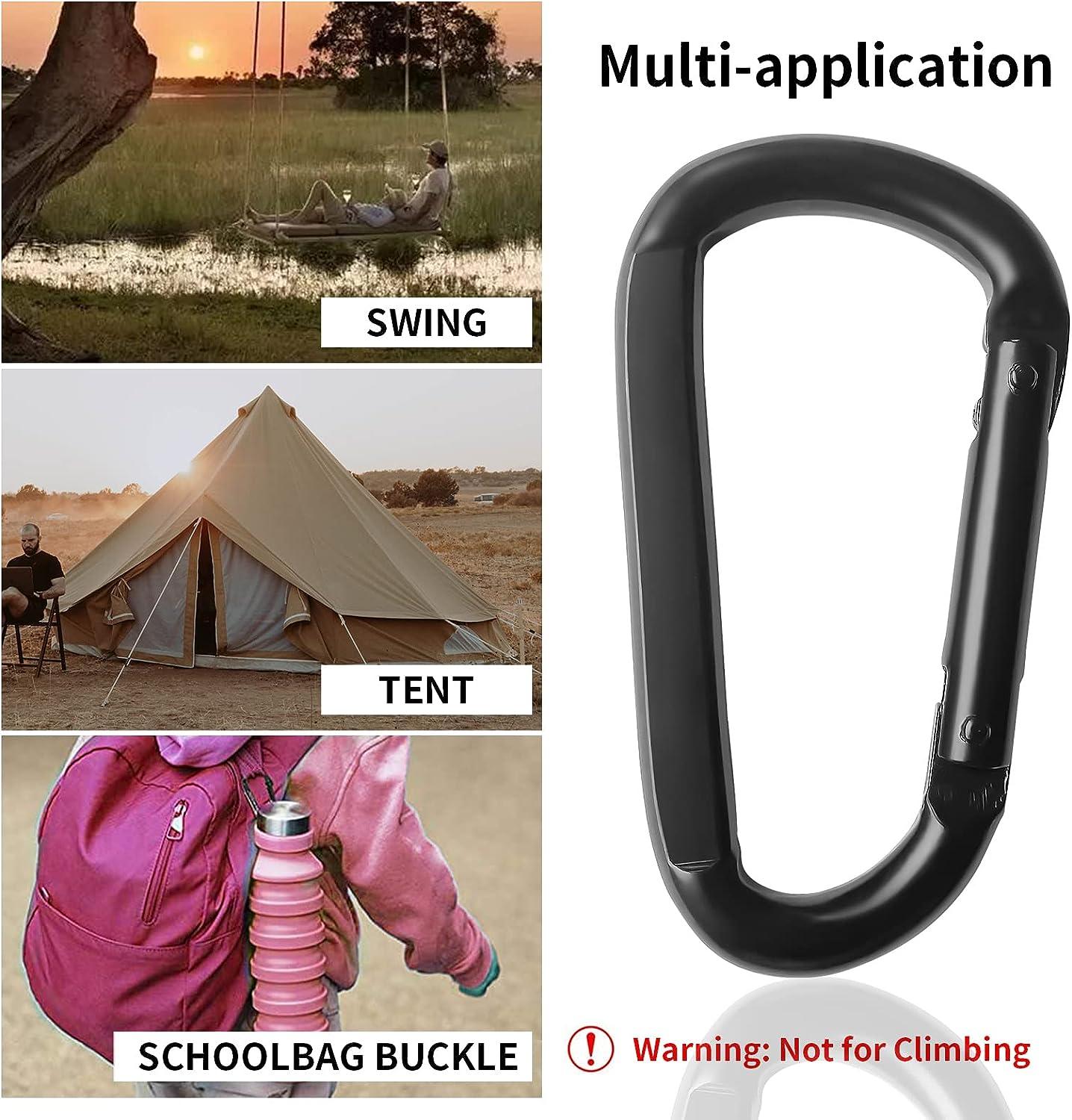 Keychain Carabiner Clip Small D-Ring Lightweight Flat Carabiners